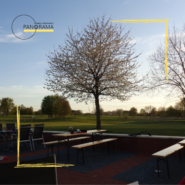 Sonnenterrasse mit Blick über den Golfplatz Rehburg-Loccum